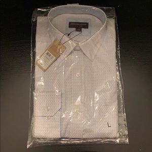 Johnston & Murphy - White/Blue Dress Shirt